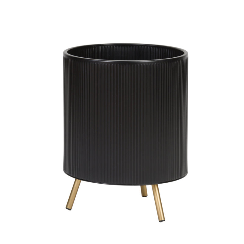 Clemansa Everett Pot with Nyra Base, 16" H x 12.25" W x 12.25" D, Gold