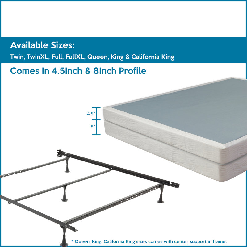 Osiris 7.75" Metal Bed Frame, Queen, Standard Profile (7.75")