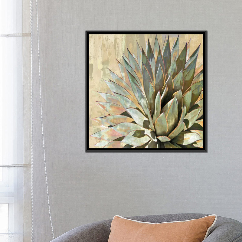 «Succulent I», impression sur toile, H 18 po x l 18 po x P 1,5 po, Toile avec cadre noir, Pas de tapis