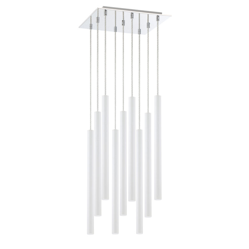 Bowning 9 - Light LED Cluster Pendant, Matte White