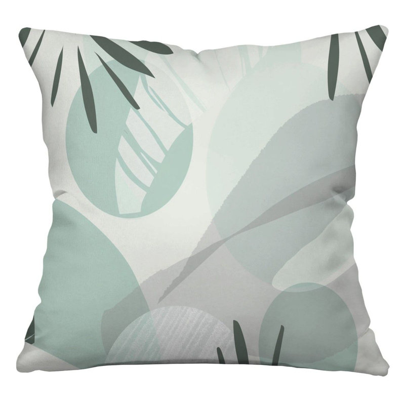 Tropical Cool Pattern Reversible Throw Pillow, 14"H x 14"W