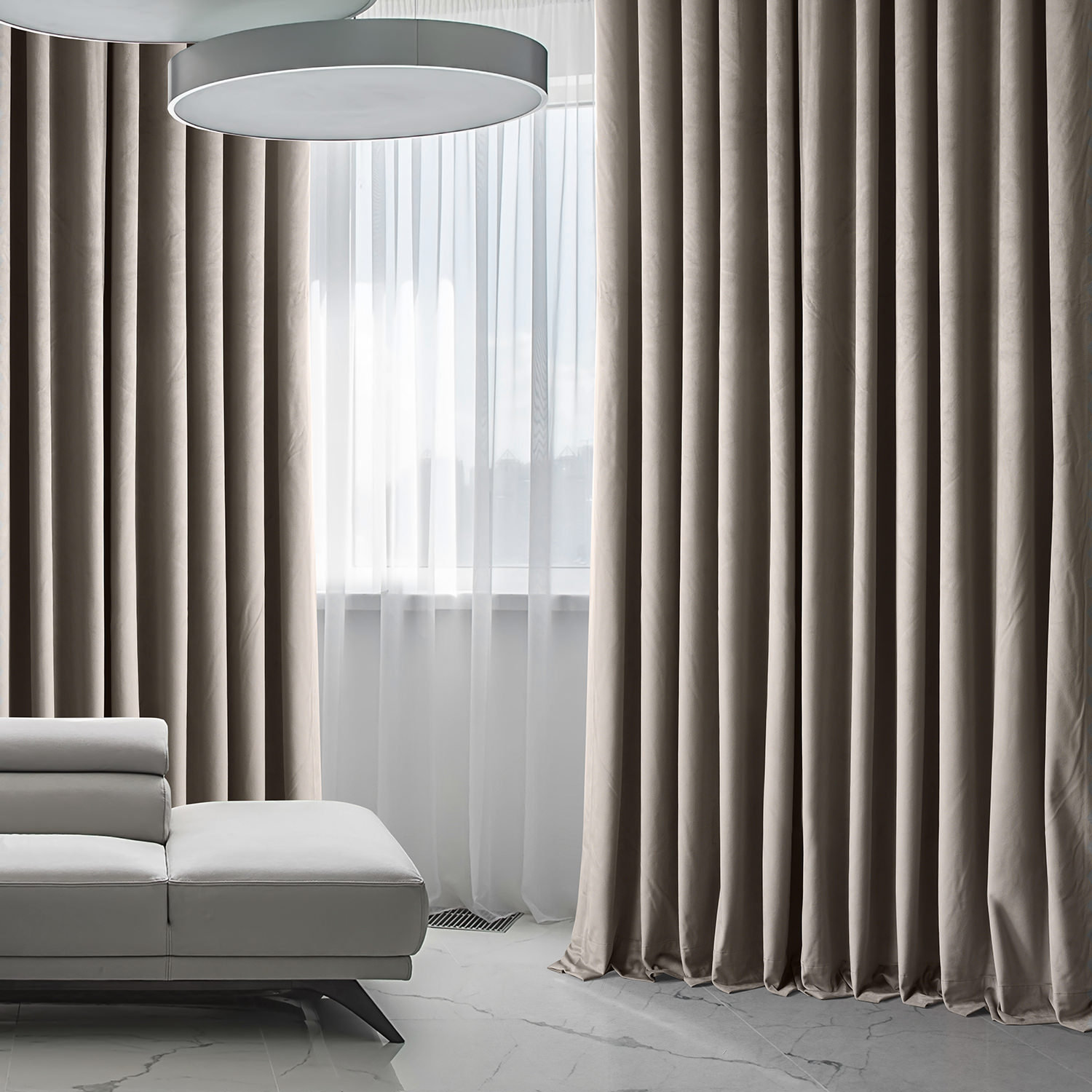 Loria Plush Velvet Blackout Curtain Panel, Library Taupe, 50" W x 108" L