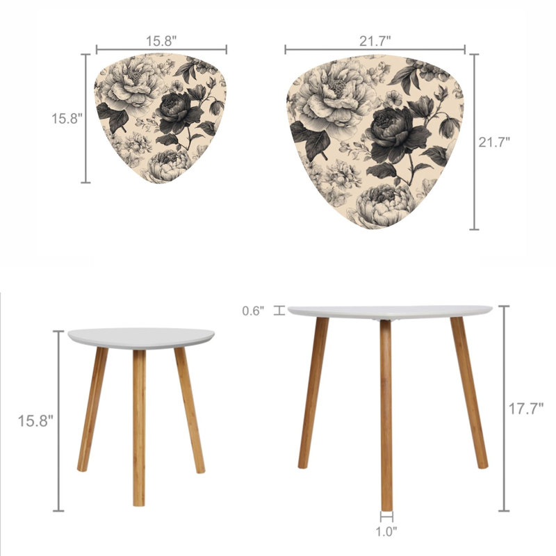 Ensemble de 2 tables basses gigognes Triangle