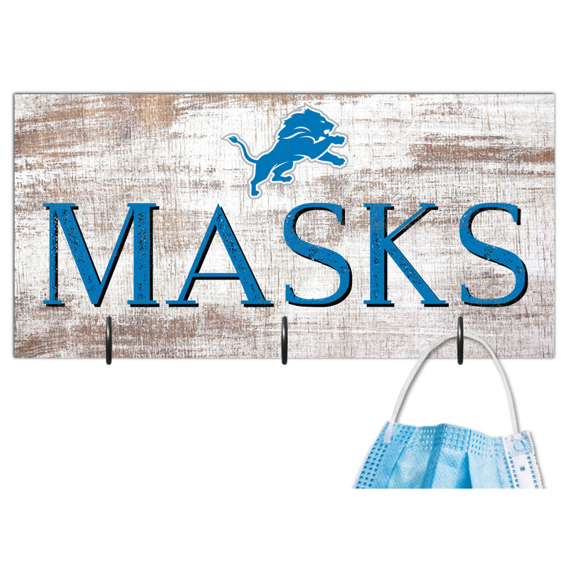 3 - Hook Wall Mounted Coat Rack, Detroit Lions