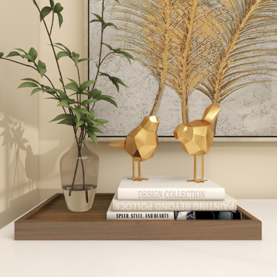  Sculpture d'oiseau en polystone Glam