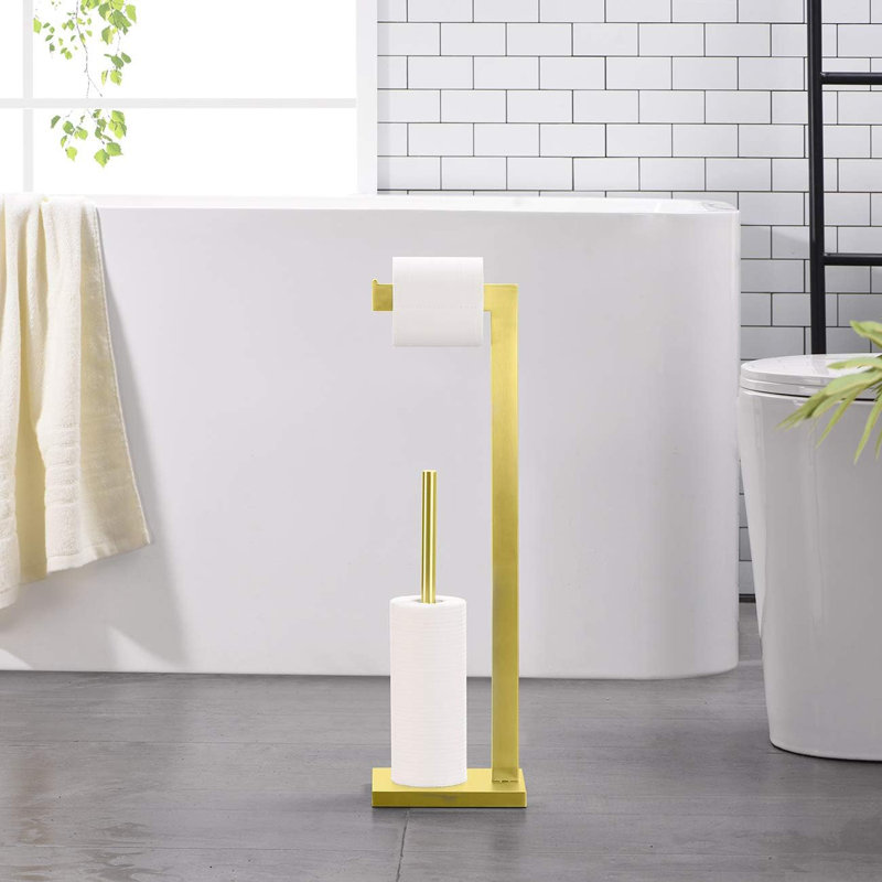 Porte-papier hygiénique sur pied, Doré