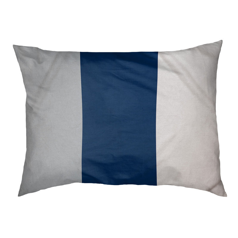 Coussin Detroit, Extra Large (50" W x 40" D x 17" H), Silver/Navy Blue/White