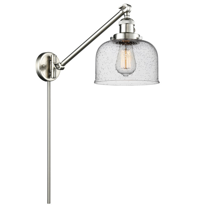Kiger Swing Arm Sconce, Brushed Satin Nickel, Seedy