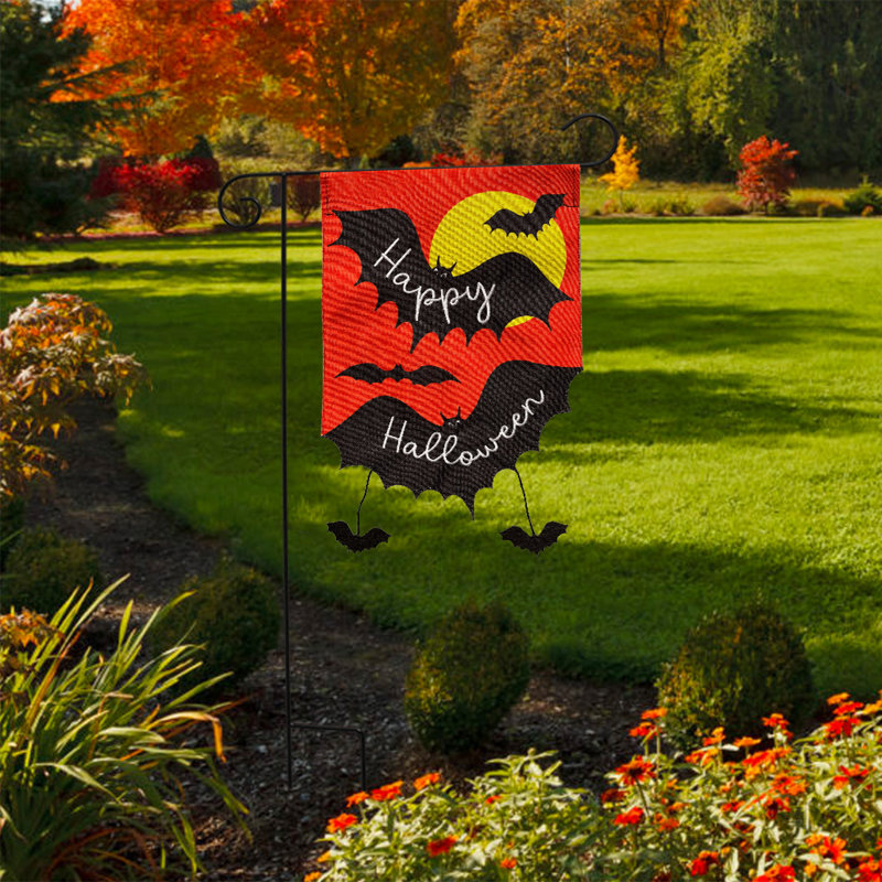 Drapeau de jardin «Happy Halloween Bats»