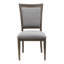 Ensemble de 2 chaises de salle à manger latérales Koa 26 po, polyester gris, bois de grève brun