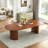Expandable Dining Table, 45" To 105" With Vertical Fluted Double Pedestal Base, 4 Adjustable Lengths, Seats 2-10, Modern Farmhouse Kitchen Table-1160551649