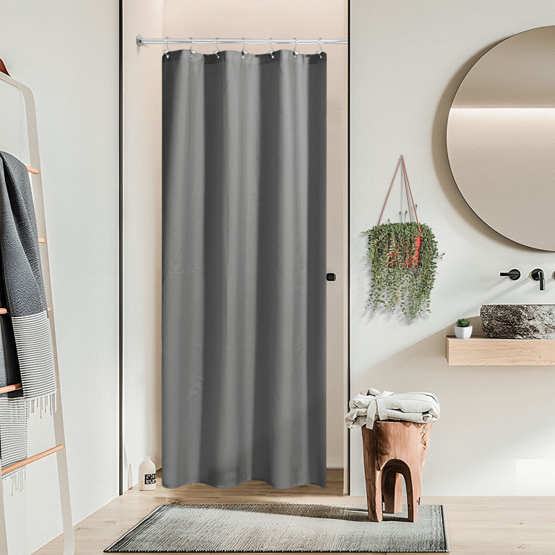 Rideau de douche en tissu hydrofuge, gris, H 72 po x l 36 po
