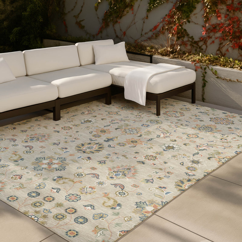 Machine Washable Indoor/Outdoor Chantille ACN2585 Traditional Rug, 8' x 10', Beige