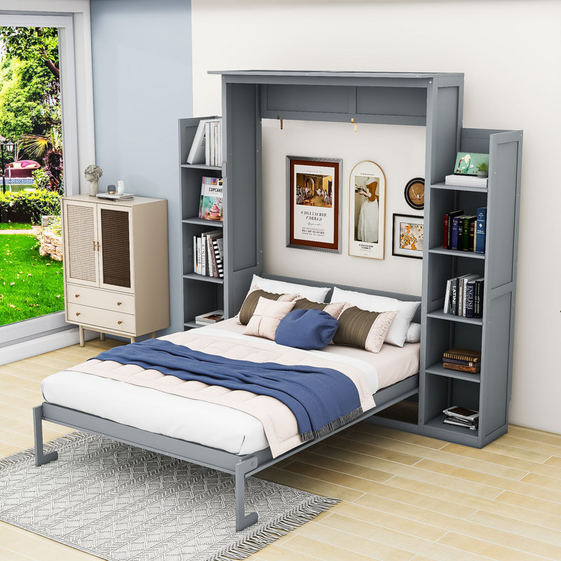 Lit escamotable Marinke Murphy, gris, Double