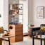 Armoire alimentaire simple en acier inoxydable et bois de cerisier