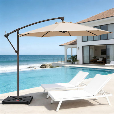 Parasol de patio en porte-à-faux 120 "avec base rotative
