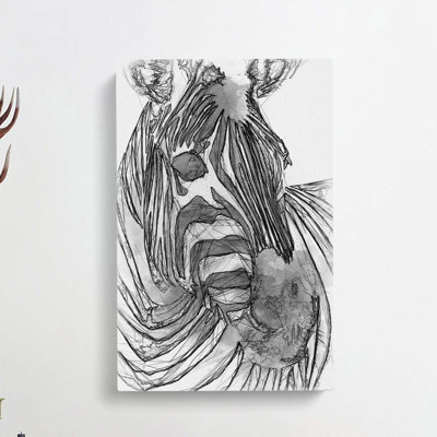 Sketch Of A Zebra In Abstract - Wrapped Canvas