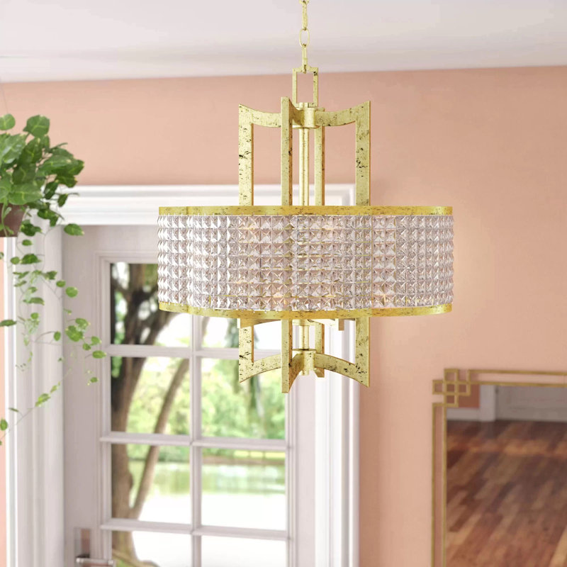 Belisle 4 - Light Geometric Chandelier, Winter Gold