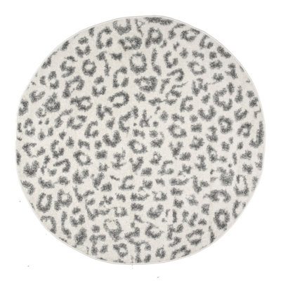 Ruiz Modern Leopard Print Performance Gray Rug