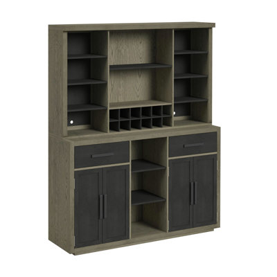  Buffet Rizzo en gris et espresso foncé