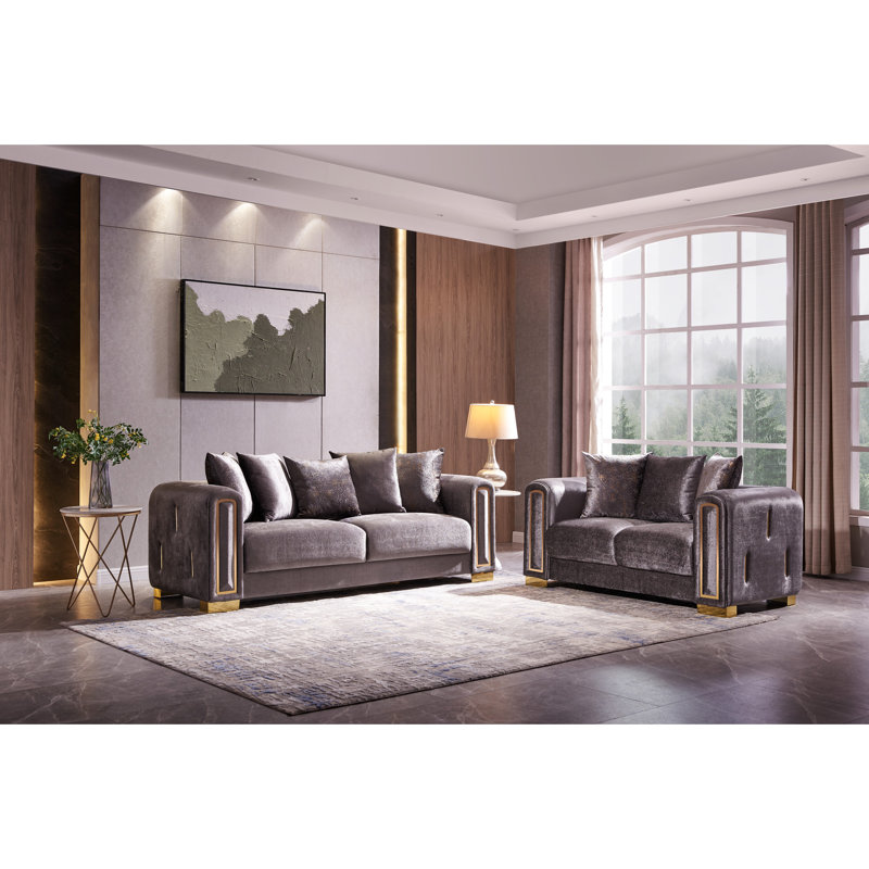 Argent tendance avec cadre en bois de bouleau massif et somptueux revêtement en velours chic