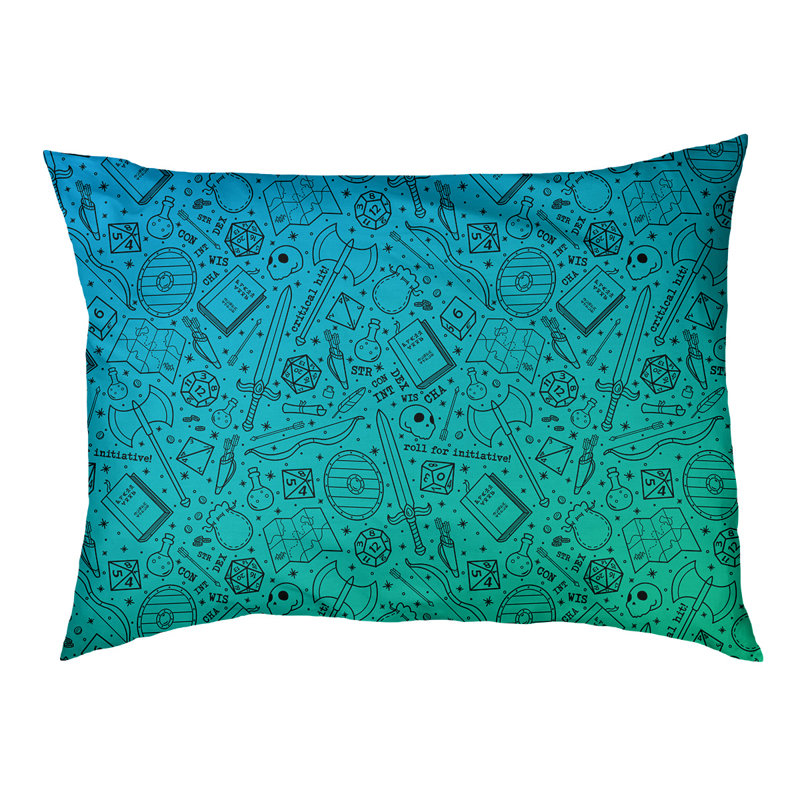 Coussin Byrge, Très grand (l 52 po x P 42 po x H 17 po), Vert / bleu / noir