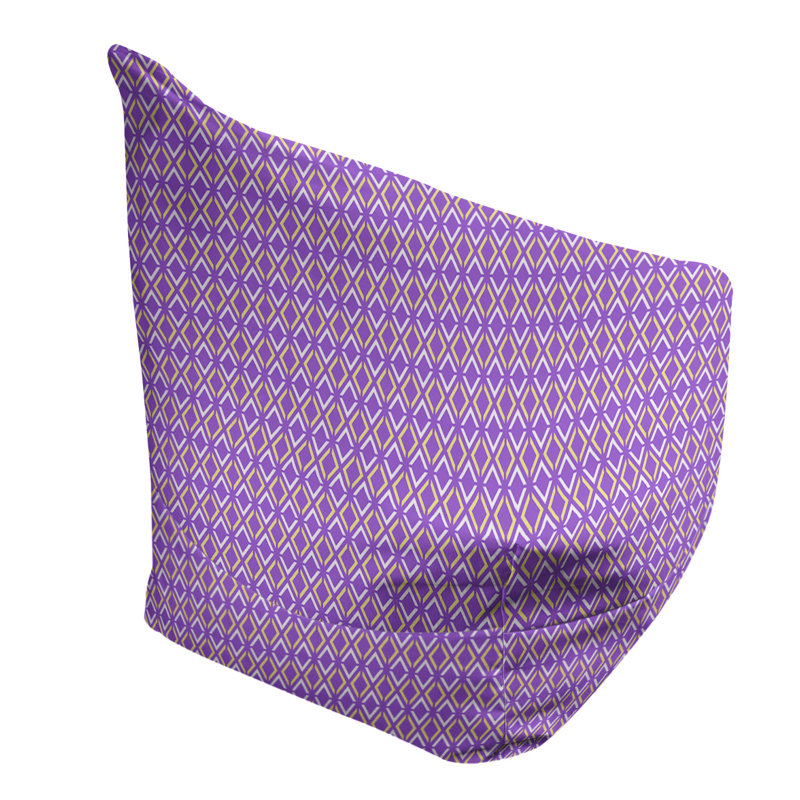 Petite chaise à sacs à billes & Kitterman, Pas de bourre, Mauve / Jaune, H 120 po x l 2 po x P 60 po