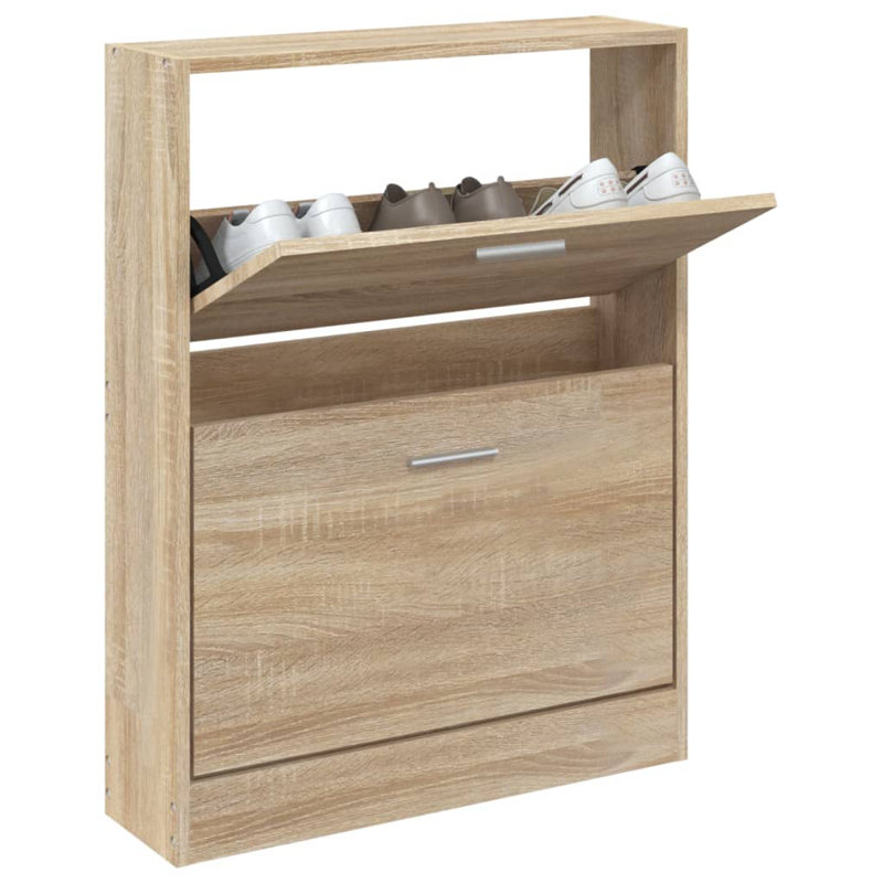 Shoe Cabinet 59x17x81 cm Engineered Wood, Oak