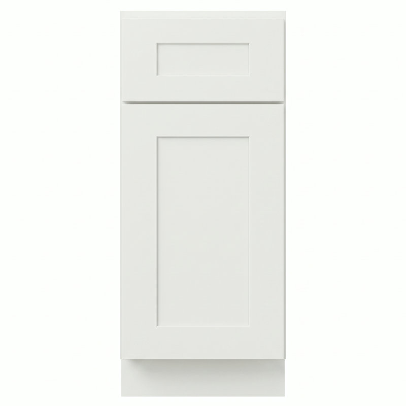 12" Soft White Shaker Ready-to-Assemble Base Cabinet with Solid Wood Doors and Soft-Close Dovetail Drawers