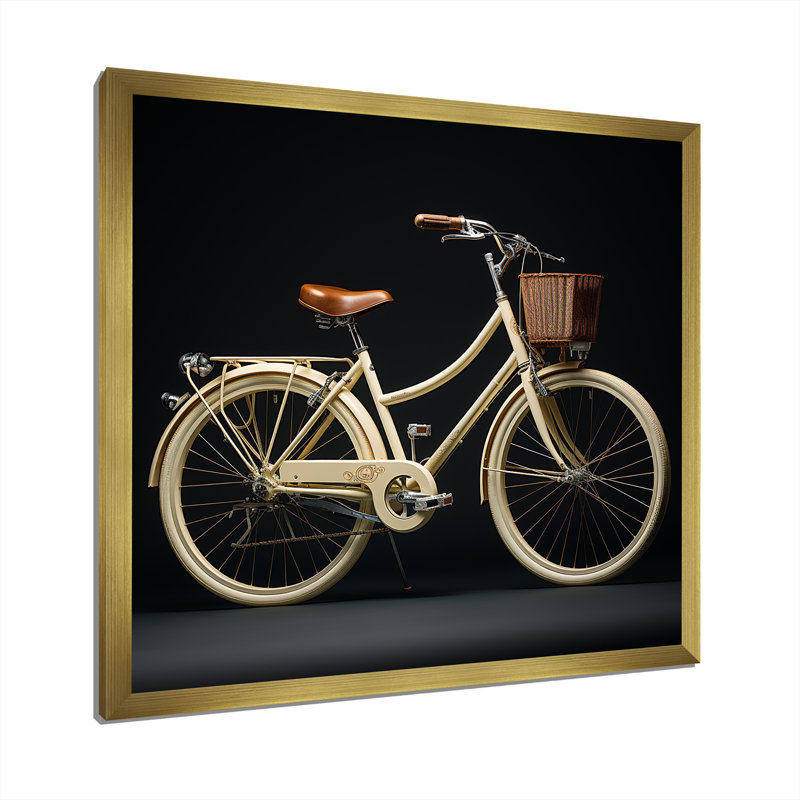 Vélo ivoire I, H 36 po x l 36 po x P 1,5 po, Cadre flottant doré
