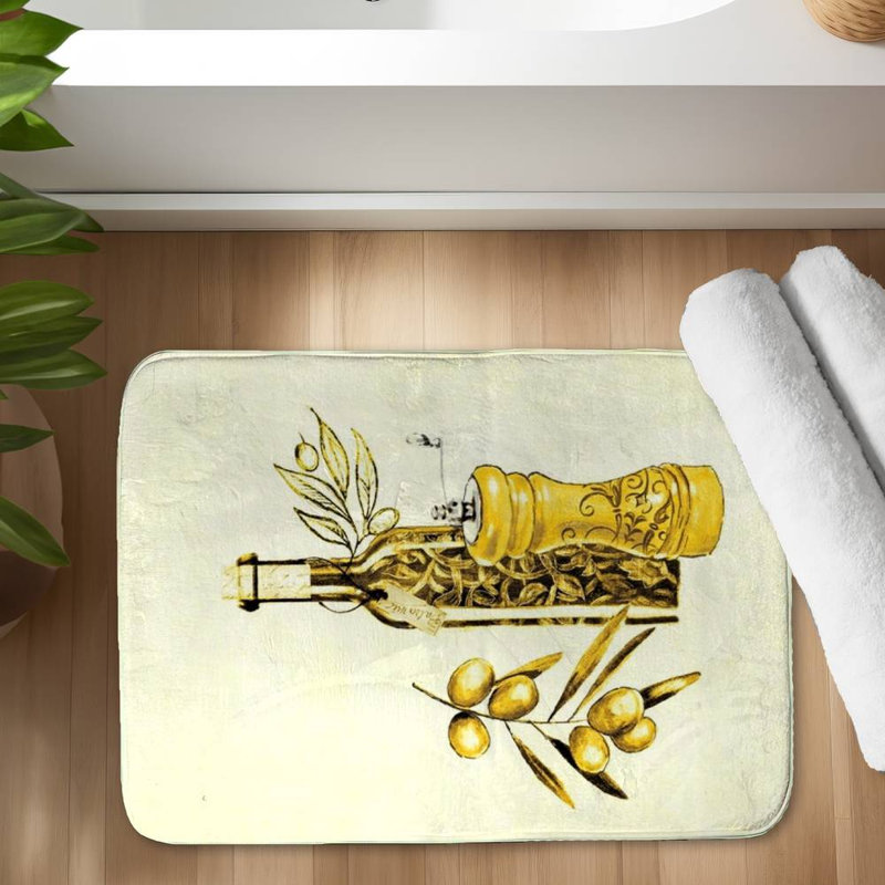 R Bath Mat with Non-Slip Backing - Quick Dry Memory Foam Bathroom Rug - Absorbent - Modern Plush Spa-Style - Machine Washable