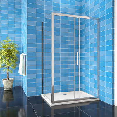 Anupam 1200x1900mm 8mm Easyclean Glass Sliding Shower Door 760x1900mm Side Panel