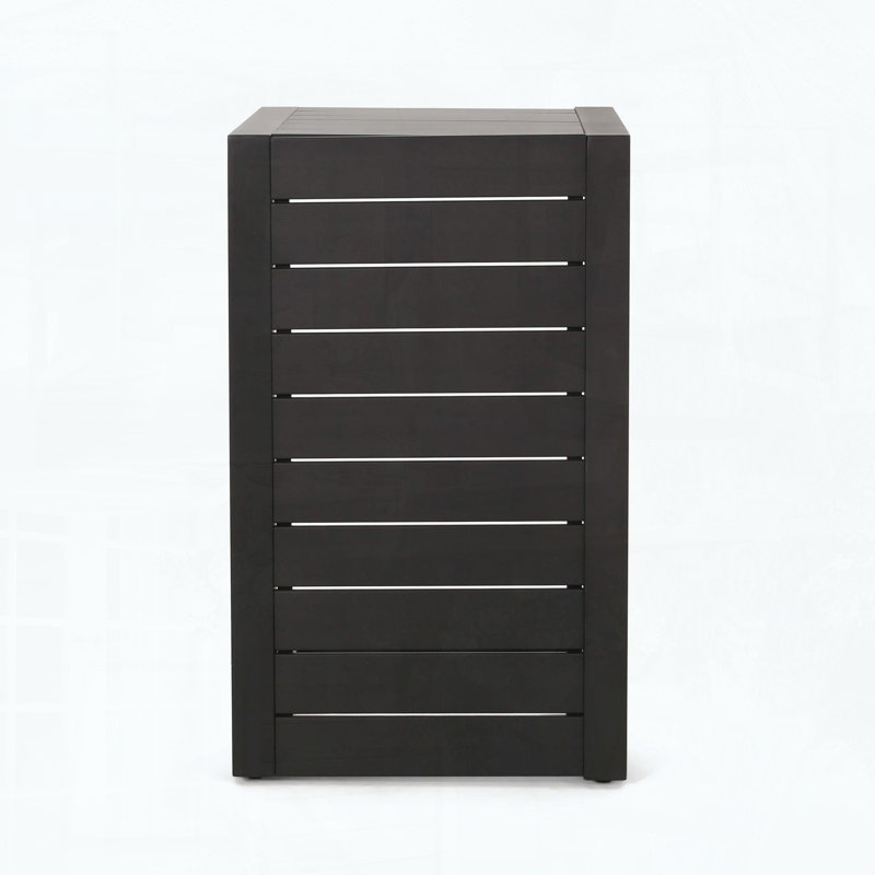 Table d'appoint d'extérieur en forme de C en aluminium, Noir