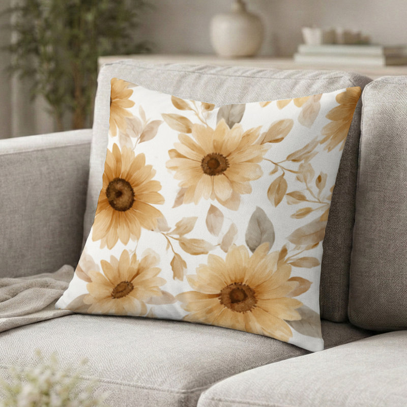 Coussin Country Farmhouse - Coussin jaune, H 20 po x l 20 po