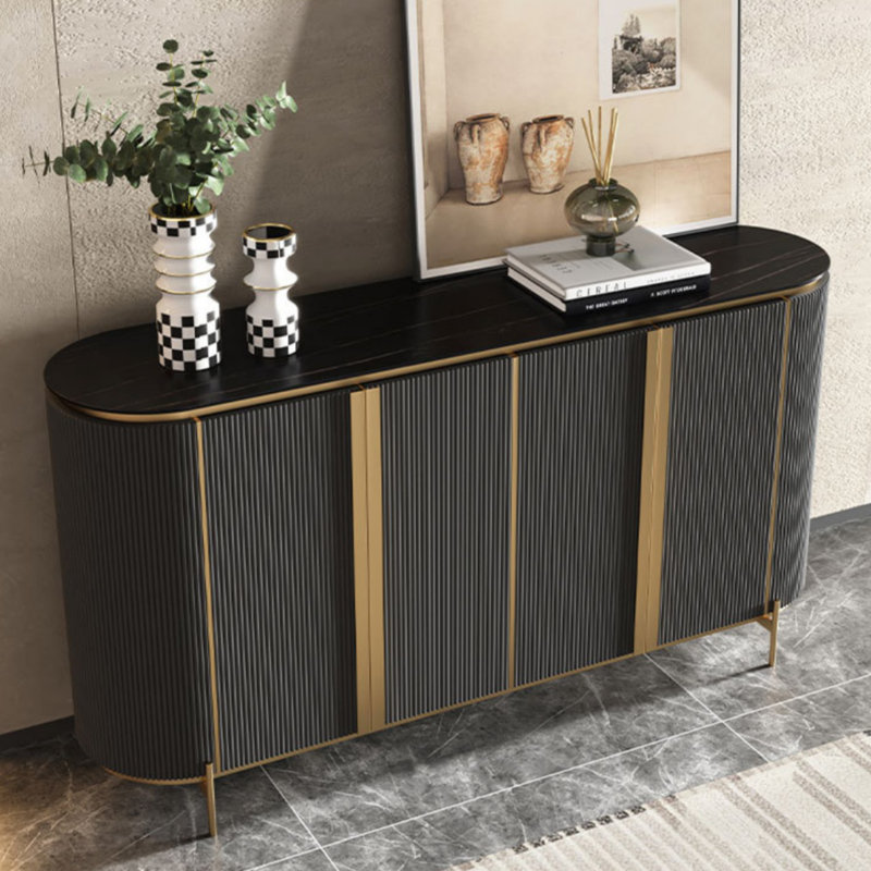 Buffet léger et luxueux, H 33,46 po x l 59,06 po x P 15,75 po, Gris
