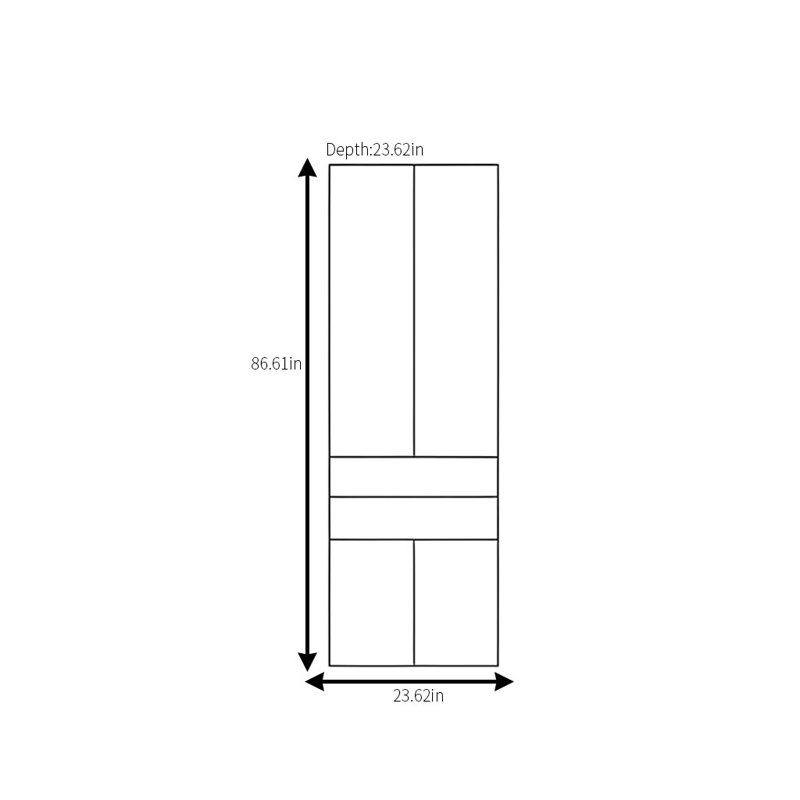 Vineta, 87" H x 24" W x 24" D