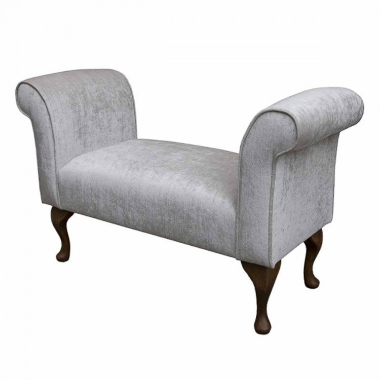 Upholstered Storage Bench, Green, Abstract
