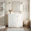 Meuble-lavabo autoportant blanc 36 po avec lavabo en céramique 36 po.