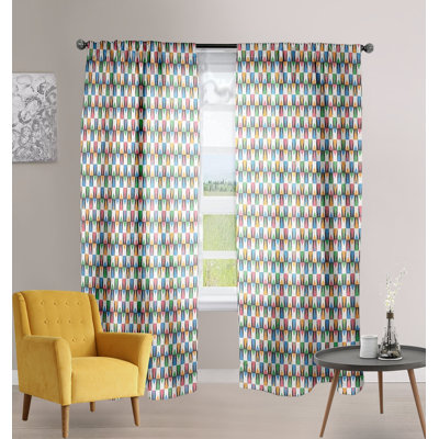 Rideau en polyester rétro Mid-Century