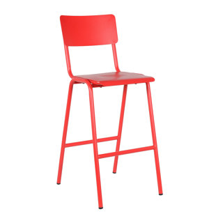 Tabouret de bar d'extérieur en métal noir givré M-94515 (Ensemble de 2)
