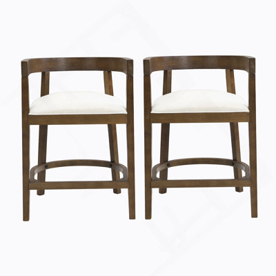 Tabouret de comptoir en hévéa (ensemble de 2)
