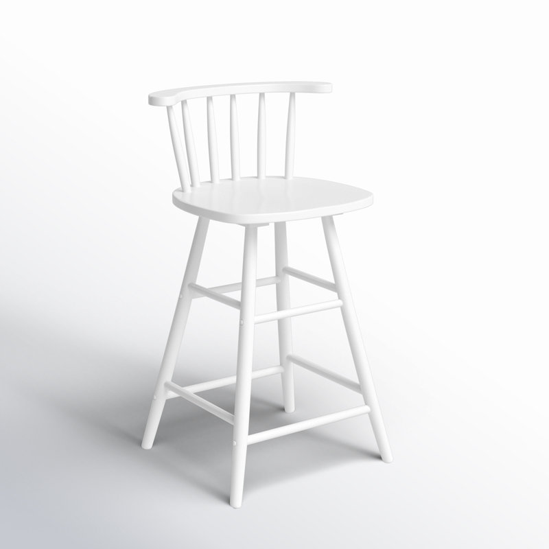 Wood Counter Stool, White