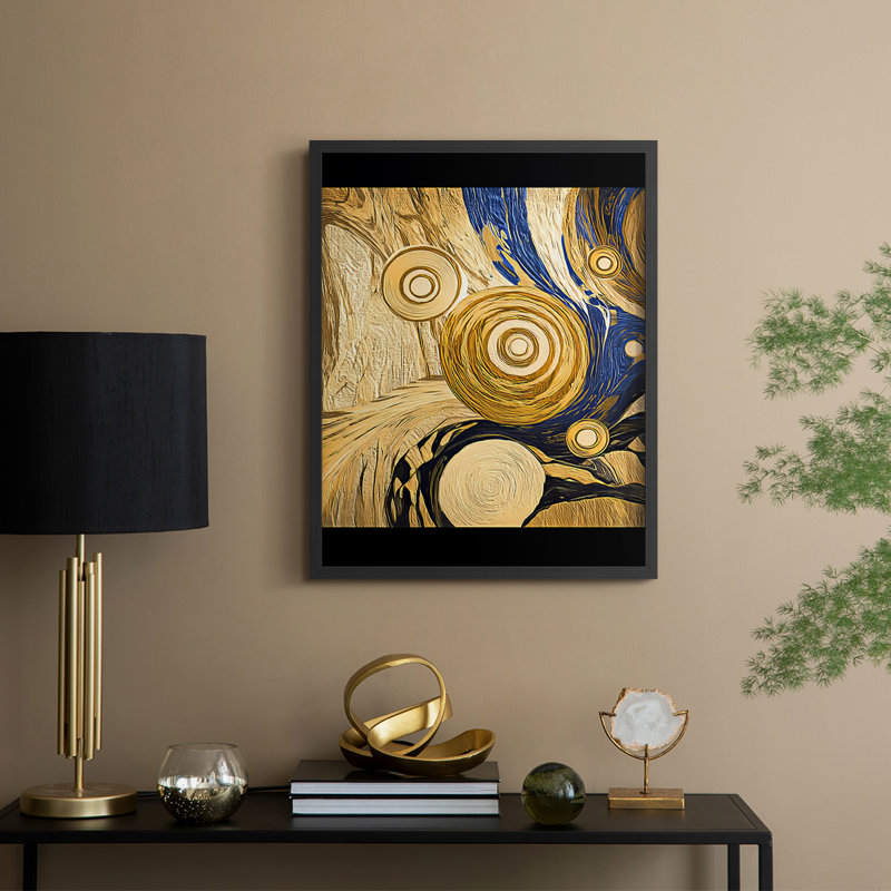 «Abstract Abstract», reproduction encadrée - prêt à accrocher, H 14 po x l 11 po, Noir