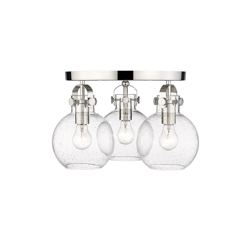 Plafonnier encastré 3 lumières Slocomb, Bullé, Nickel poli