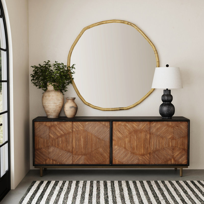 Grant Organic Brass Metal Frame Wall Mirror