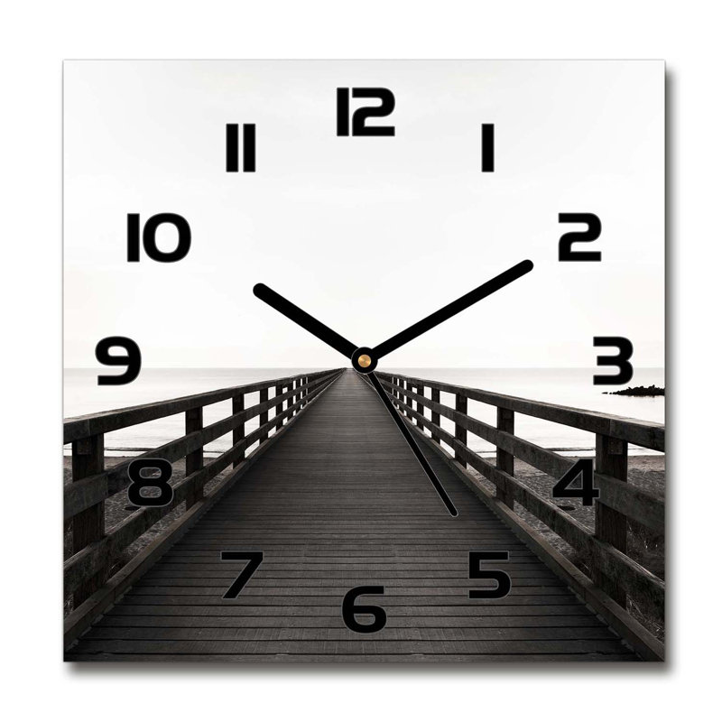Iasmina Glass Wall Clock, Black/Grey
