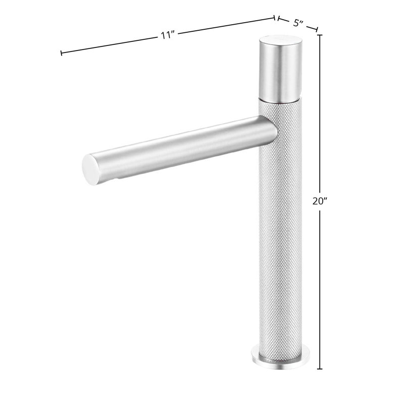 DAX Capri Single Handle Vessel Brass Bathroom Faucet, Chrome