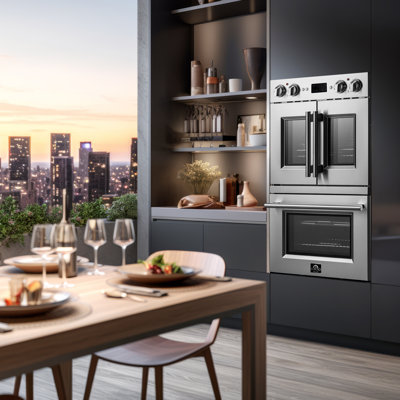 Forno Alta Qualita Gallico 30 in. French Door Electric 7.36 cu.ft. Double Wall Oven with Convection