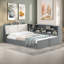 Lit de jour avec 2 tiroirs, tablettes de rangement, tête de lit tapissier et plateau de rangement rotatif-1395607925-1395607924