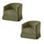 Ensemble de 2 chaises demi-tonneau pivotantes rembourrées-952969817